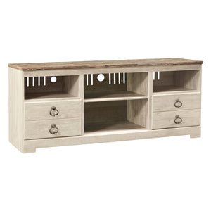 Meuble de télévision en bois/MDF bicolore avec 2 tiroirs - Willowton