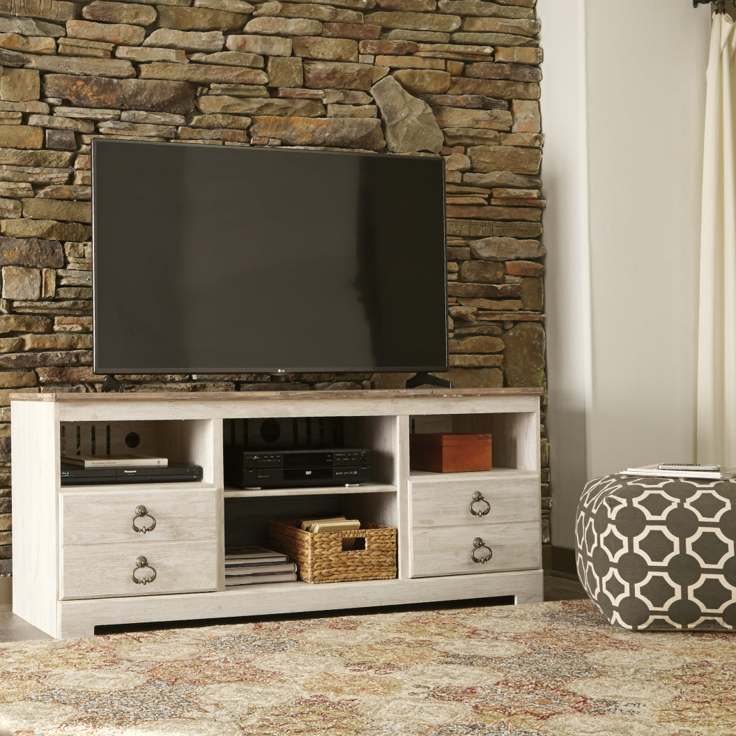 Meuble de télévision en bois/MDF bicolore avec 2 tiroirs - Willowton