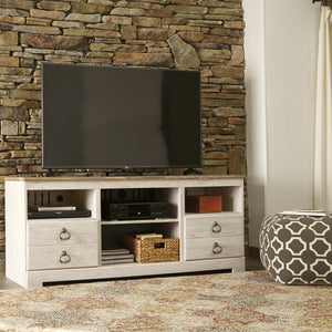 Meuble de télévision en bois/MDF bicolore avec 2 tiroirs - Willowton