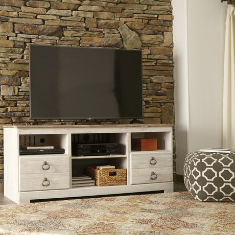 Meuble de télévision en bois/MDF bicolore avec 2 tiroirs - Willowton