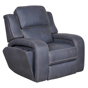 Fauteuil inclinable motorisé zéro gravité aspect cuir bleu marine - K2250