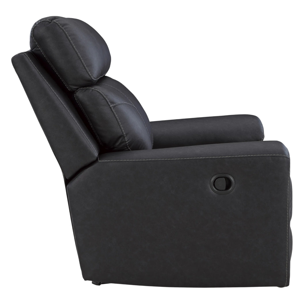 Fauteuil inclinable aspect cuir noir - Montacute