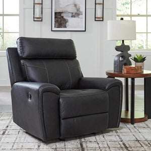 Fauteuil inclinable aspect cuir noir - Montacute
