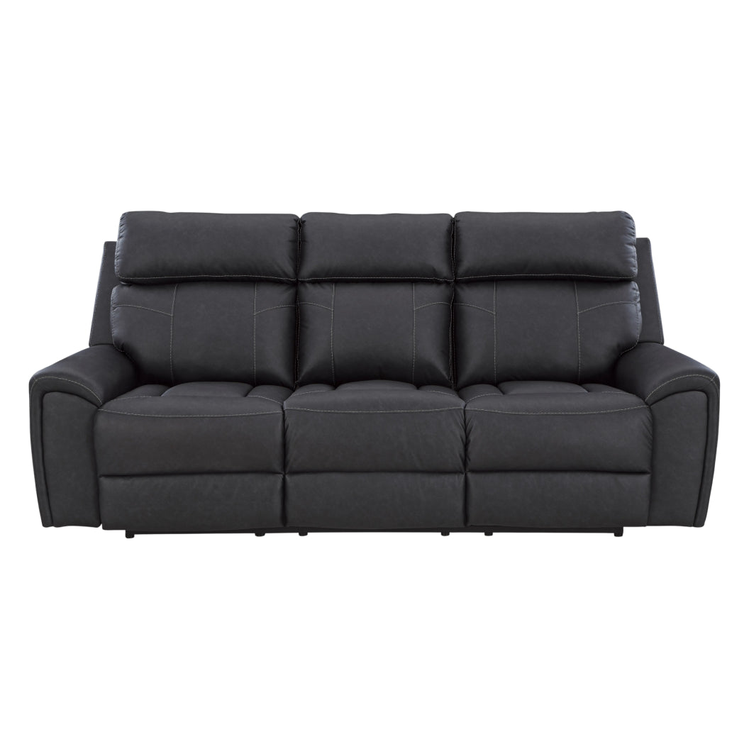 Sofa inclinable aspect cuir noir avec table centrale rabattable - Montacute