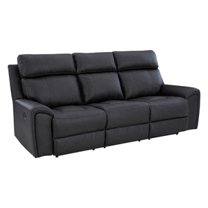 Sofa inclinable aspect cuir noir avec table centrale rabattable - Montacute