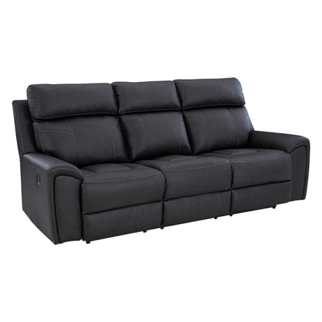 Sofa inclinable aspect cuir noir avec table centrale rabattable - Montacute