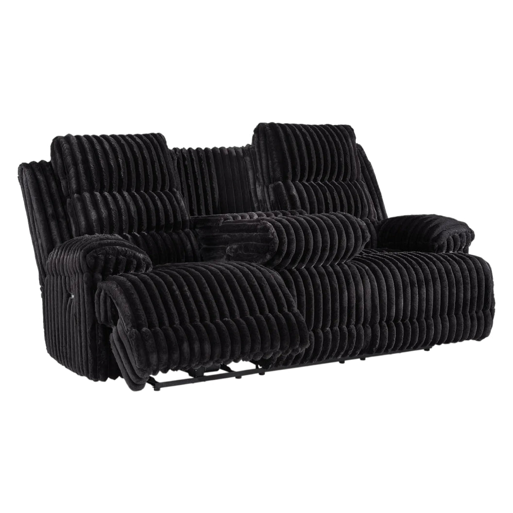 Sofa motorisé zéro gravité en velours côtelé avec table centrale rabattable - Rhine Falls