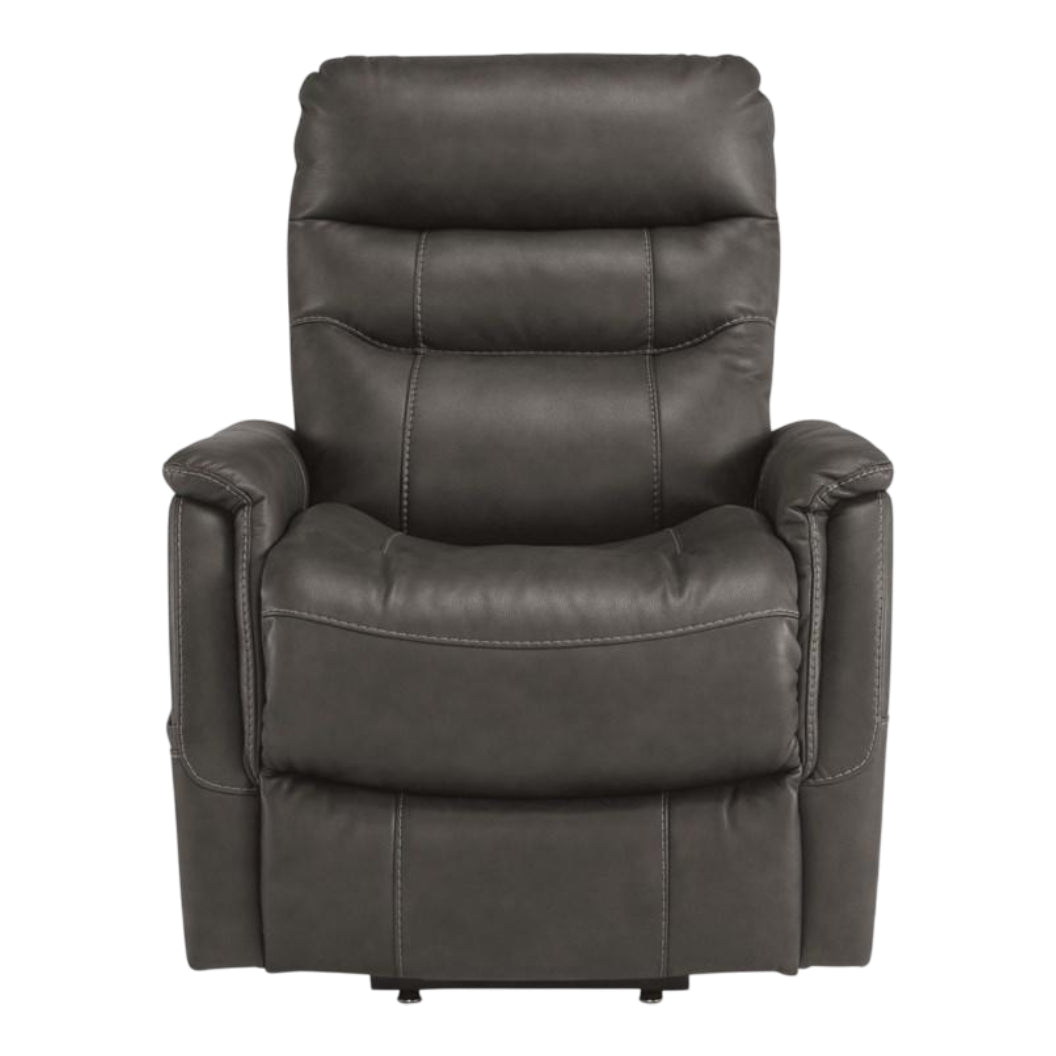Fauteuil lève-personne motorisé chauffant et massant aspect cuir gris foncé - Strawbill