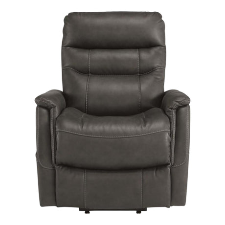 Fauteuil lève-personne motorisé chauffant et massant aspect cuir gris foncé - Strawbill