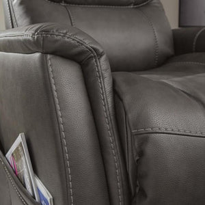 Fauteuil lève-personne motorisé chauffant et massant aspect cuir gris foncé - Strawbill