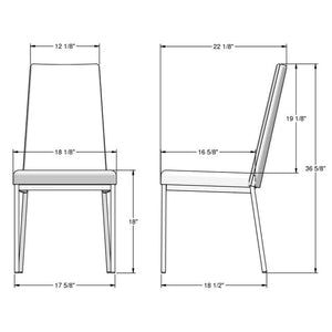 Chaise de salle à manger rembourrée et en métal noir - Linea