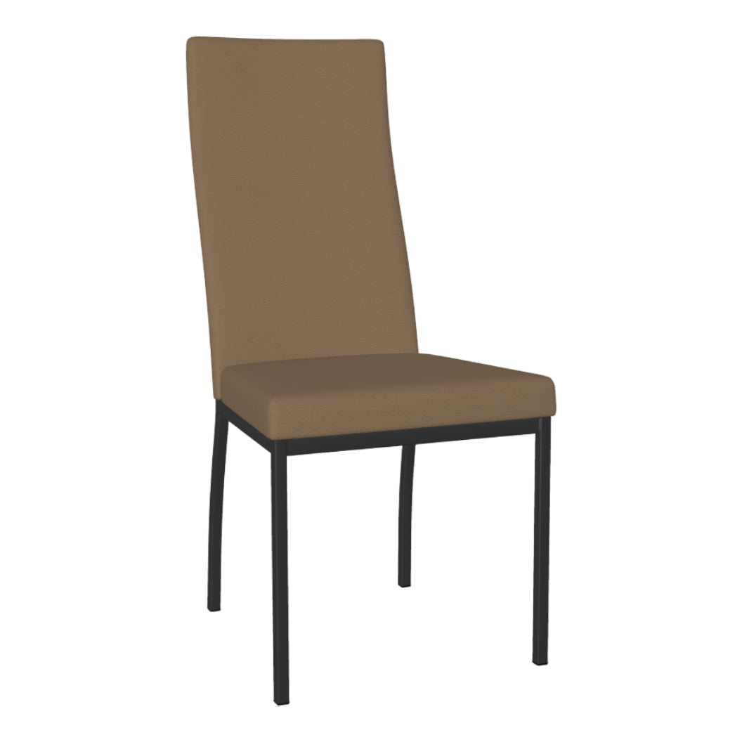 Chaise de salle à manger rembourrée et en métal noir - Curve
