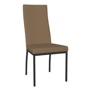 Chaise de salle à manger rembourrée et en métal noir - Curve