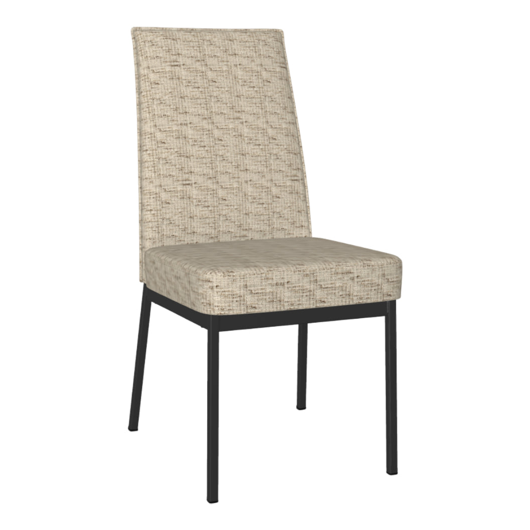 Chaise de salle à manger rembourrée et en métal noir - Dorian