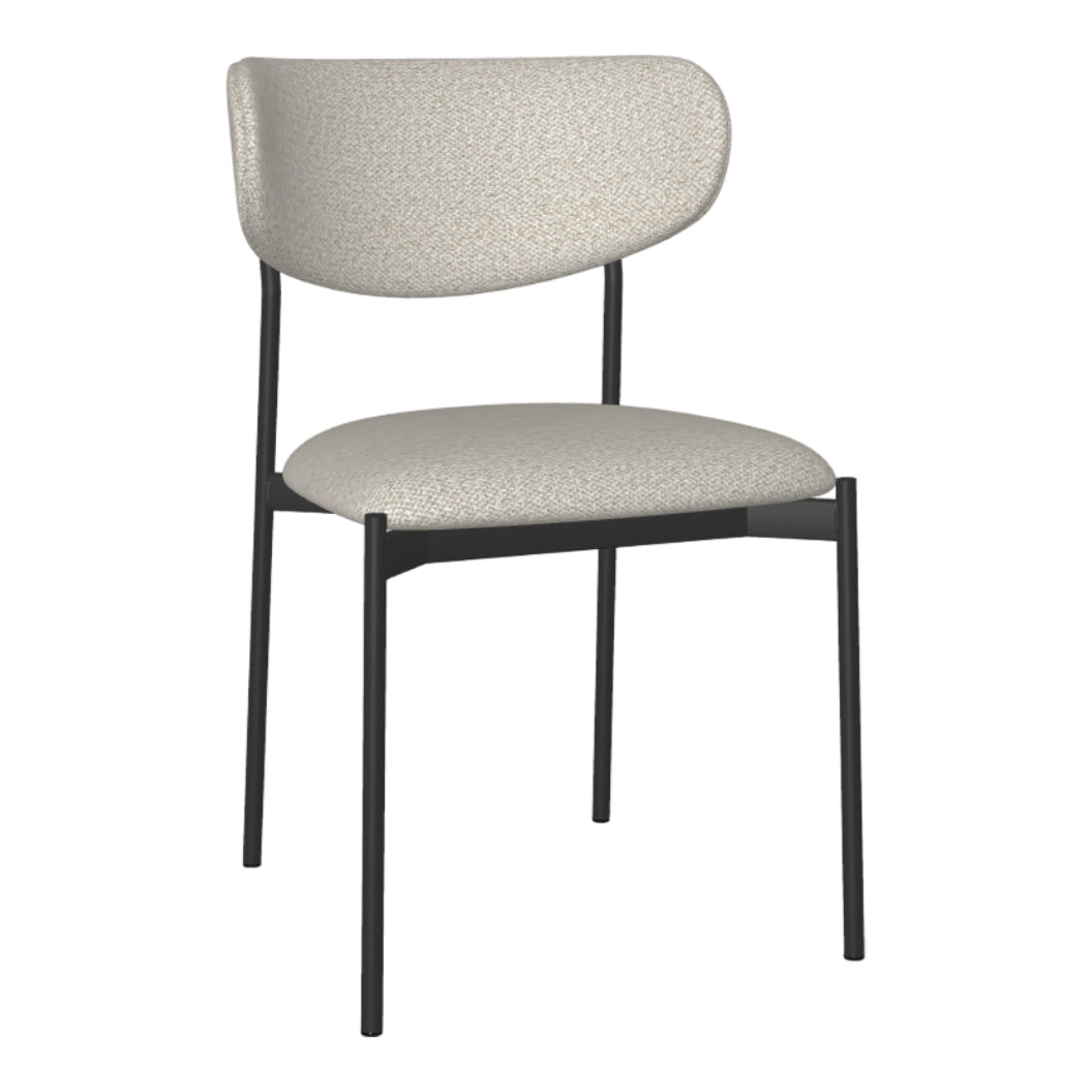 Chaise de salle à manger rembourrée et en métal noir - Wyatt