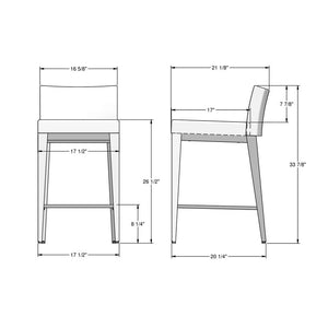 Tabouret de comptoir rembourré et en métal noir - Ethan