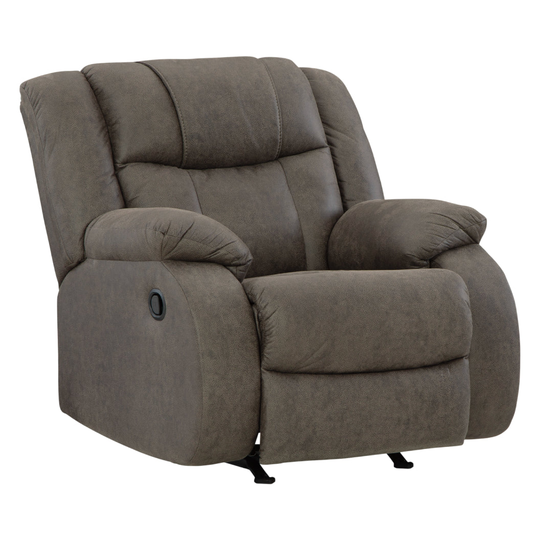 Fauteuil berçant et inclinable aspect cuir brun - First Base