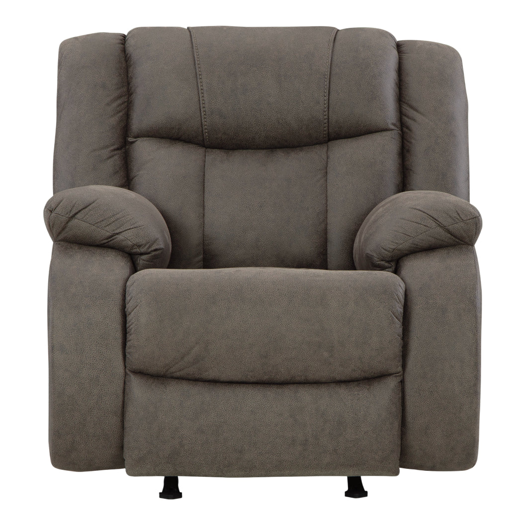 Fauteuil berçant et inclinable aspect cuir brun - First Base