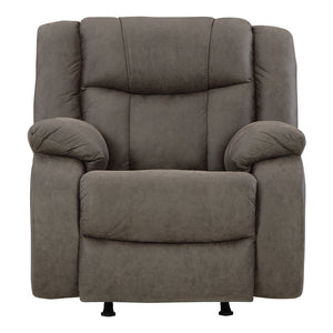 Fauteuil berçant et inclinable aspect cuir brun - First Base