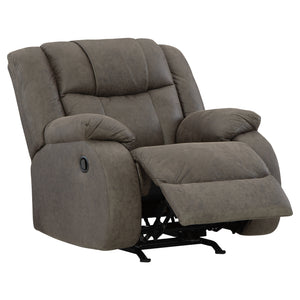 Fauteuil berçant et inclinable aspect cuir brun - First Base