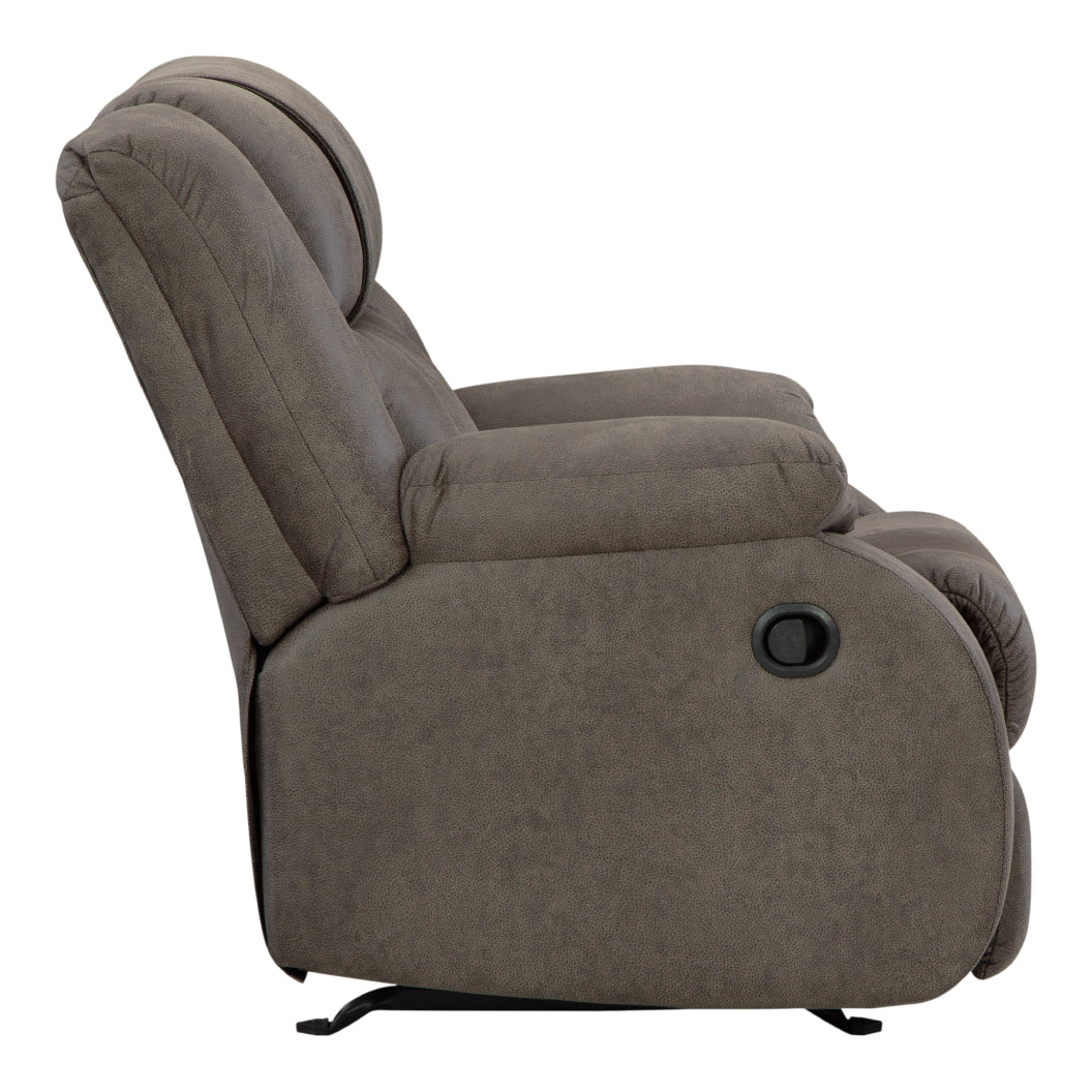 Fauteuil berçant et inclinable aspect cuir brun - First Base