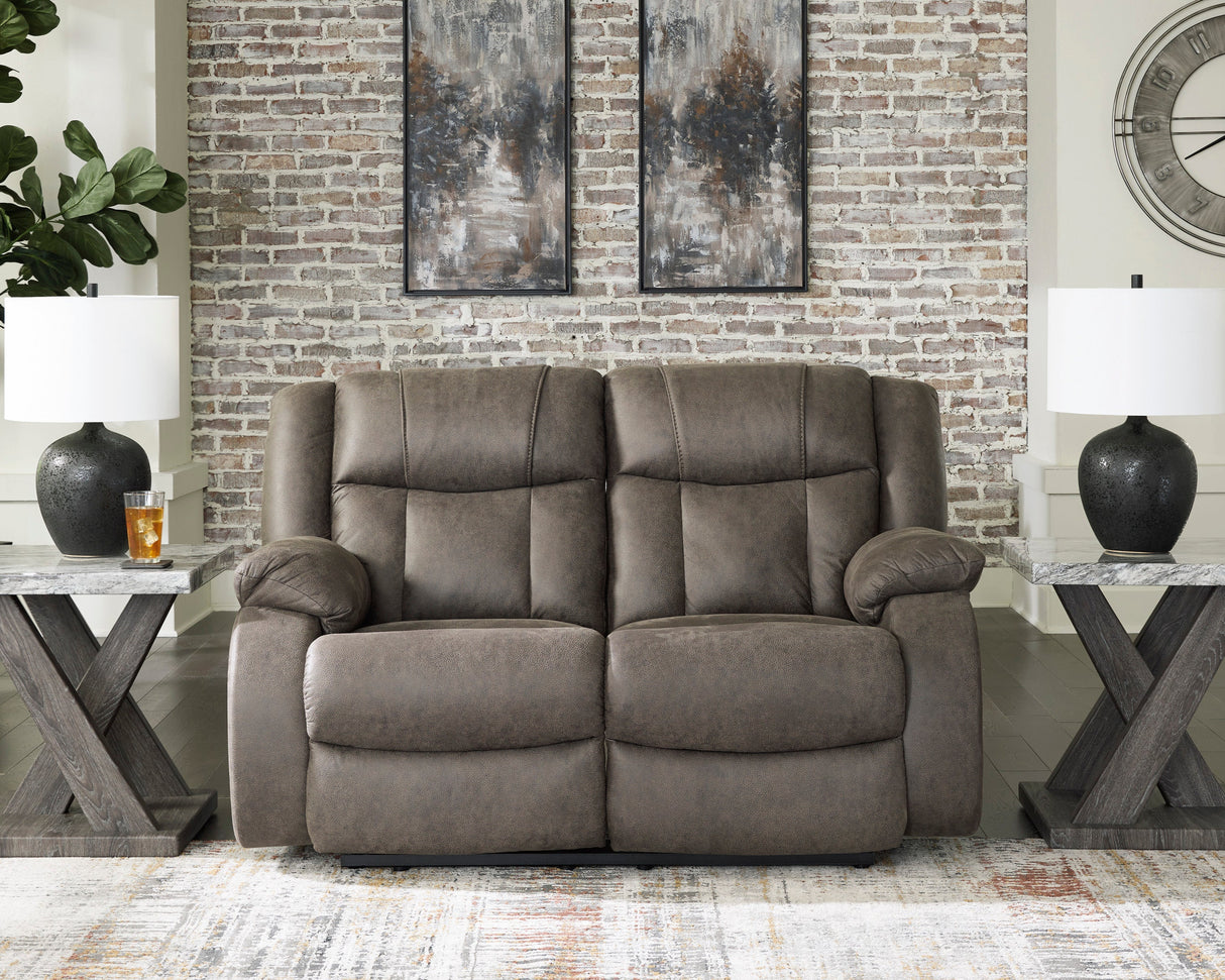 Causeuse inclinable aspect cuir brun - First Base