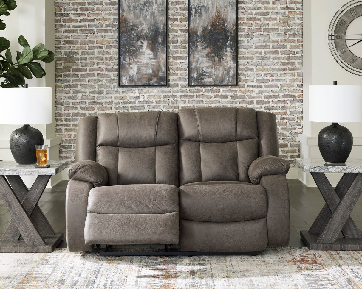 Causeuse inclinable aspect cuir brun - First Base