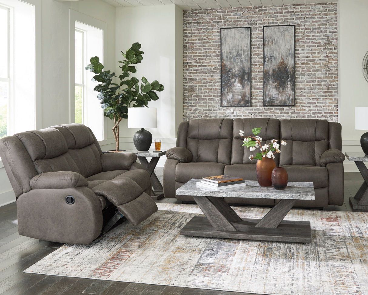 Causeuse inclinable aspect cuir brun - First Base