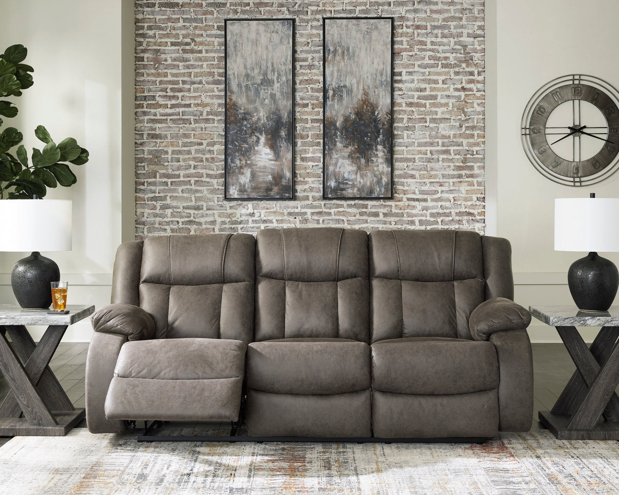 Sofa inclinable aspect cuir brun - First Base