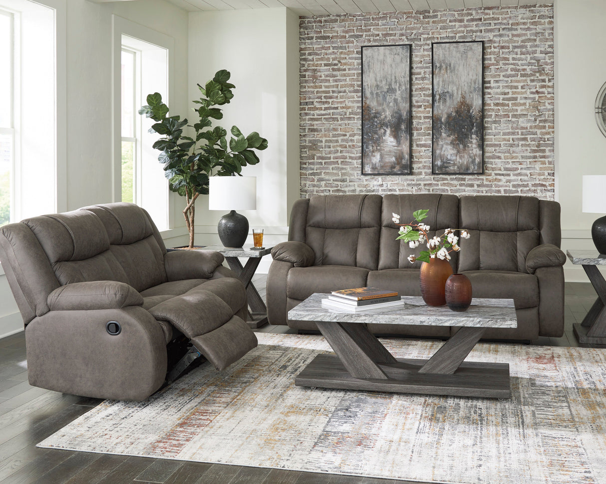 Sofa inclinable aspect cuir brun - First Base