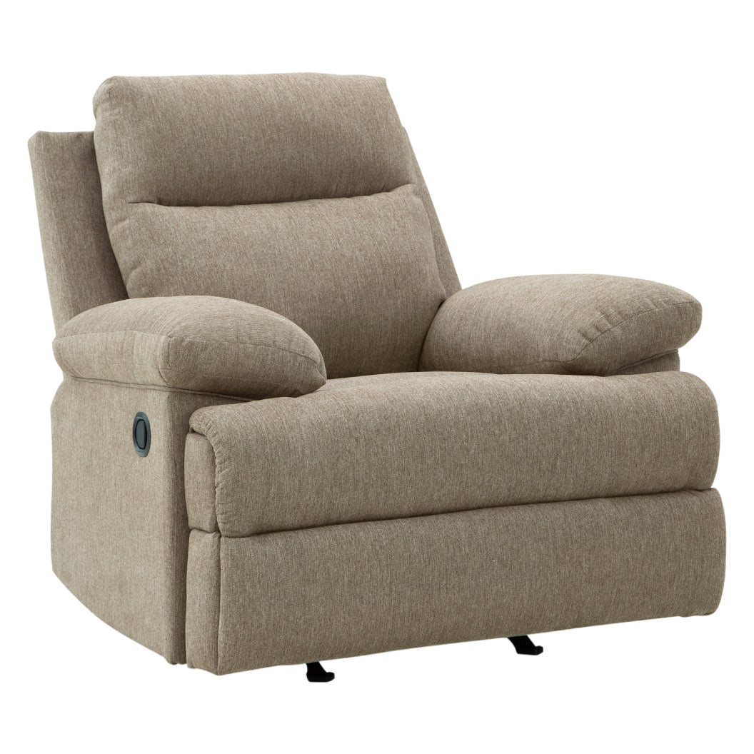 Fauteuil berçant et inclinable en tissu taupe - Side-Swipe