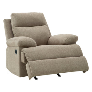 Fauteuil berçant et inclinable en tissu taupe - Side-Swipe