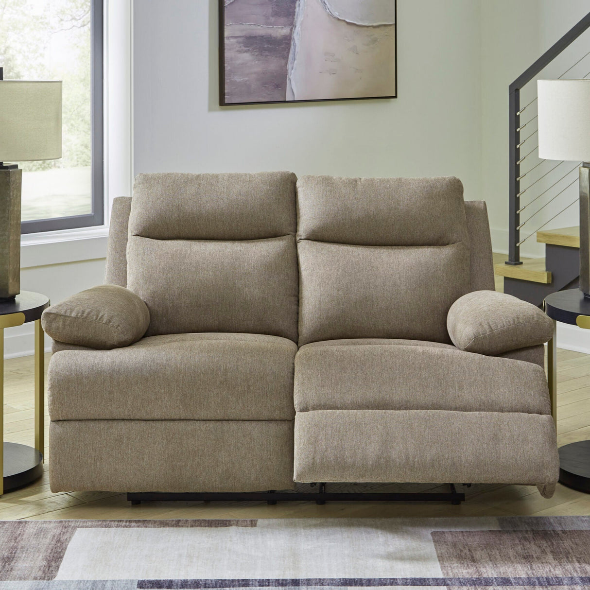 Causeuse inclinable en tissu taupe - Side-Swipe