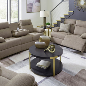 Causeuse inclinable en tissu taupe - Side-Swipe