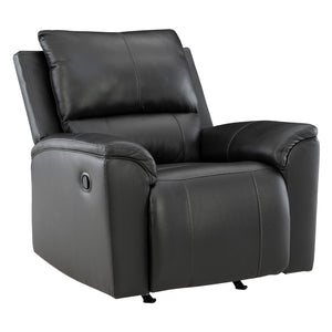 Fauteuil berçant et inclinable aspect cuir noir - Glossmore