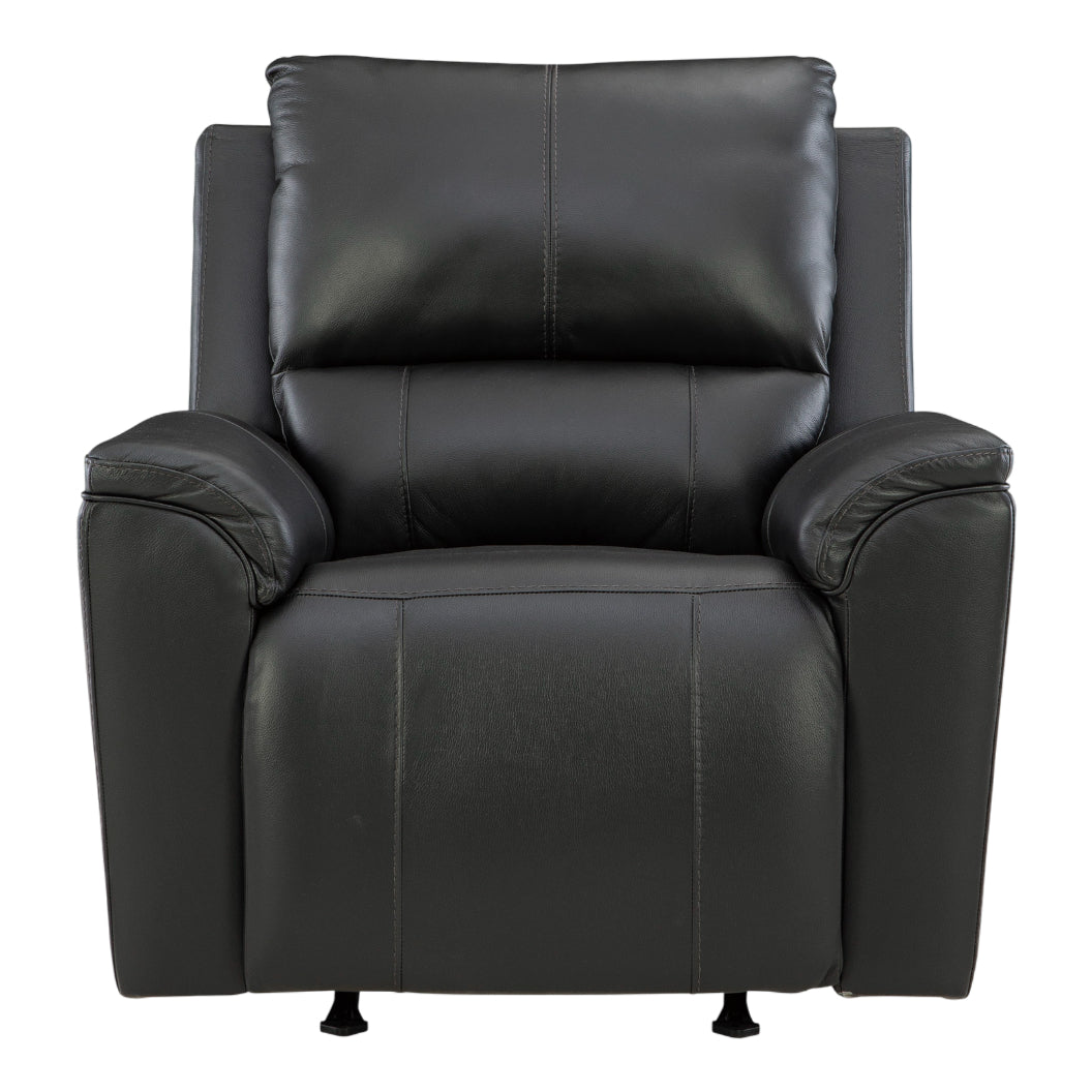 Fauteuil berçant et inclinable aspect cuir noir - Glossmore