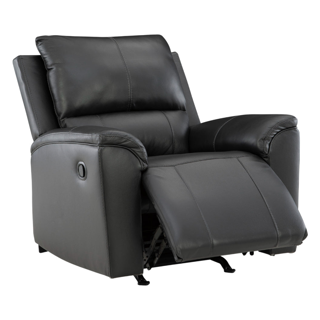 Fauteuil berçant et inclinable aspect cuir noir - Glossmore