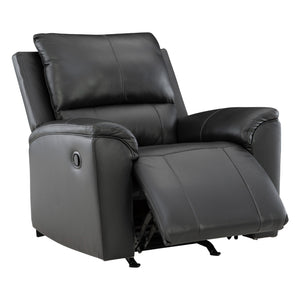 Fauteuil berçant et inclinable aspect cuir noir - Glossmore