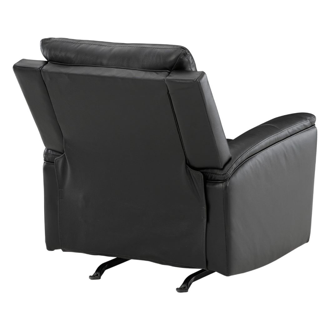 Fauteuil berçant et inclinable aspect cuir noir - Glossmore