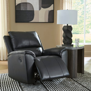 Fauteuil berçant et inclinable aspect cuir noir - Glossmore