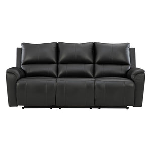 Sofa inclinable aspect cuir noir - Glossmore