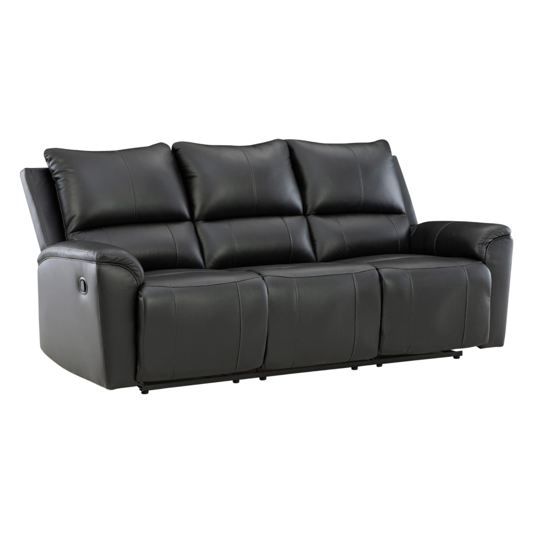 Sofa inclinable aspect cuir noir - Glossmore