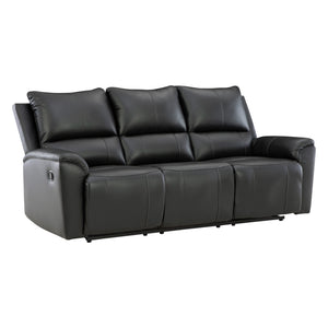 Sofa inclinable aspect cuir noir - Glossmore