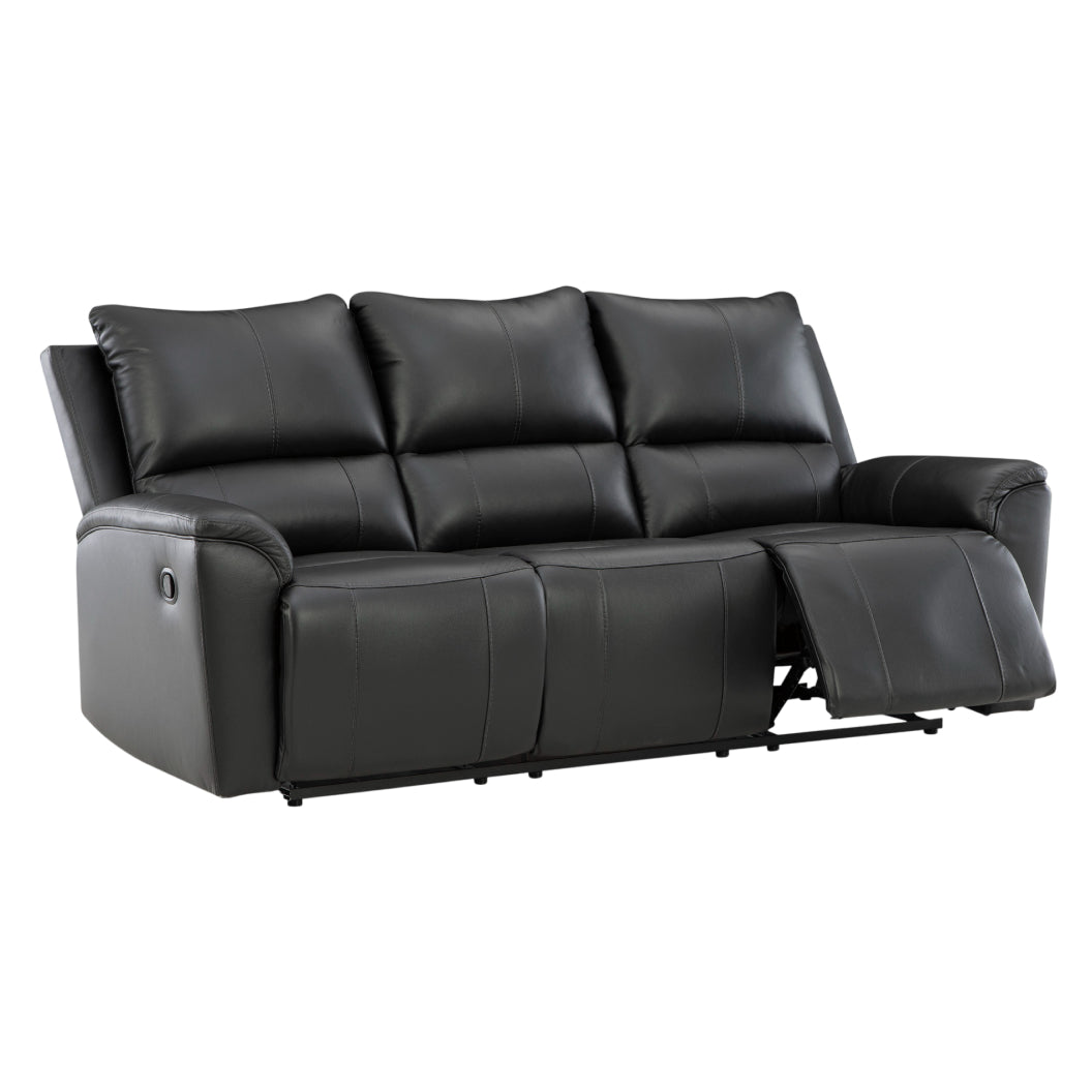 Sofa inclinable aspect cuir noir - Glossmore