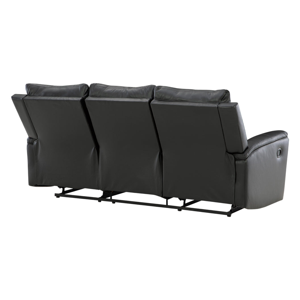 Sofa inclinable aspect cuir noir - Glossmore