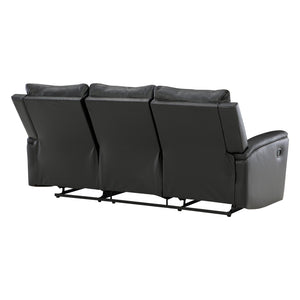 Sofa inclinable aspect cuir noir - Glossmore