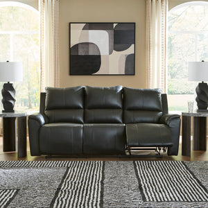 Sofa inclinable aspect cuir noir - Glossmore