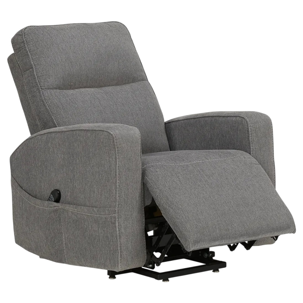 Fauteuil lève-personne motorisé chauffant et massant en tissu gris - Starganza