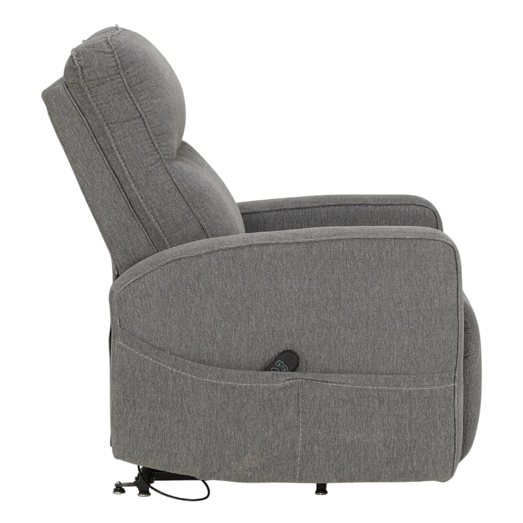 Fauteuil lève-personne motorisé chauffant et massant en tissu gris - Starganza