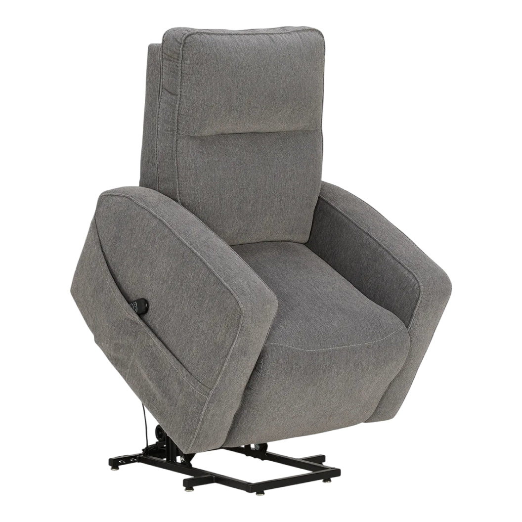 Fauteuil lève-personne motorisé chauffant et massant en tissu gris - Starganza